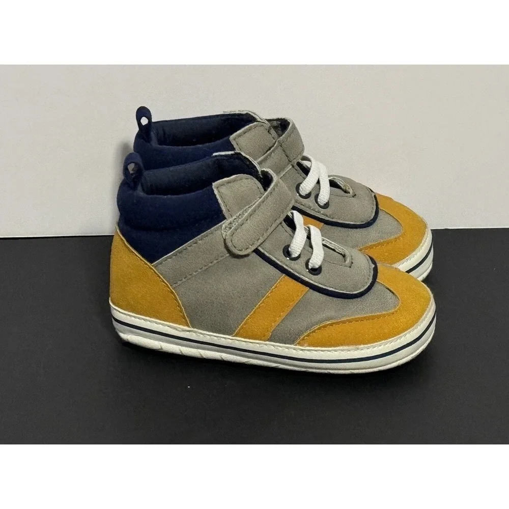 Carter's Baby Boy's Soft Bottom‎ Sneaker: Yellow Blue Gray 9-12m